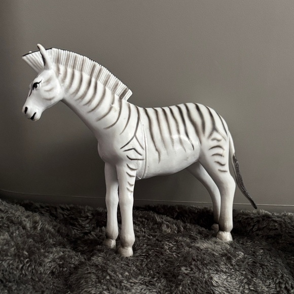 unmarked Other - Vintage White and Gray Zebra Figurine